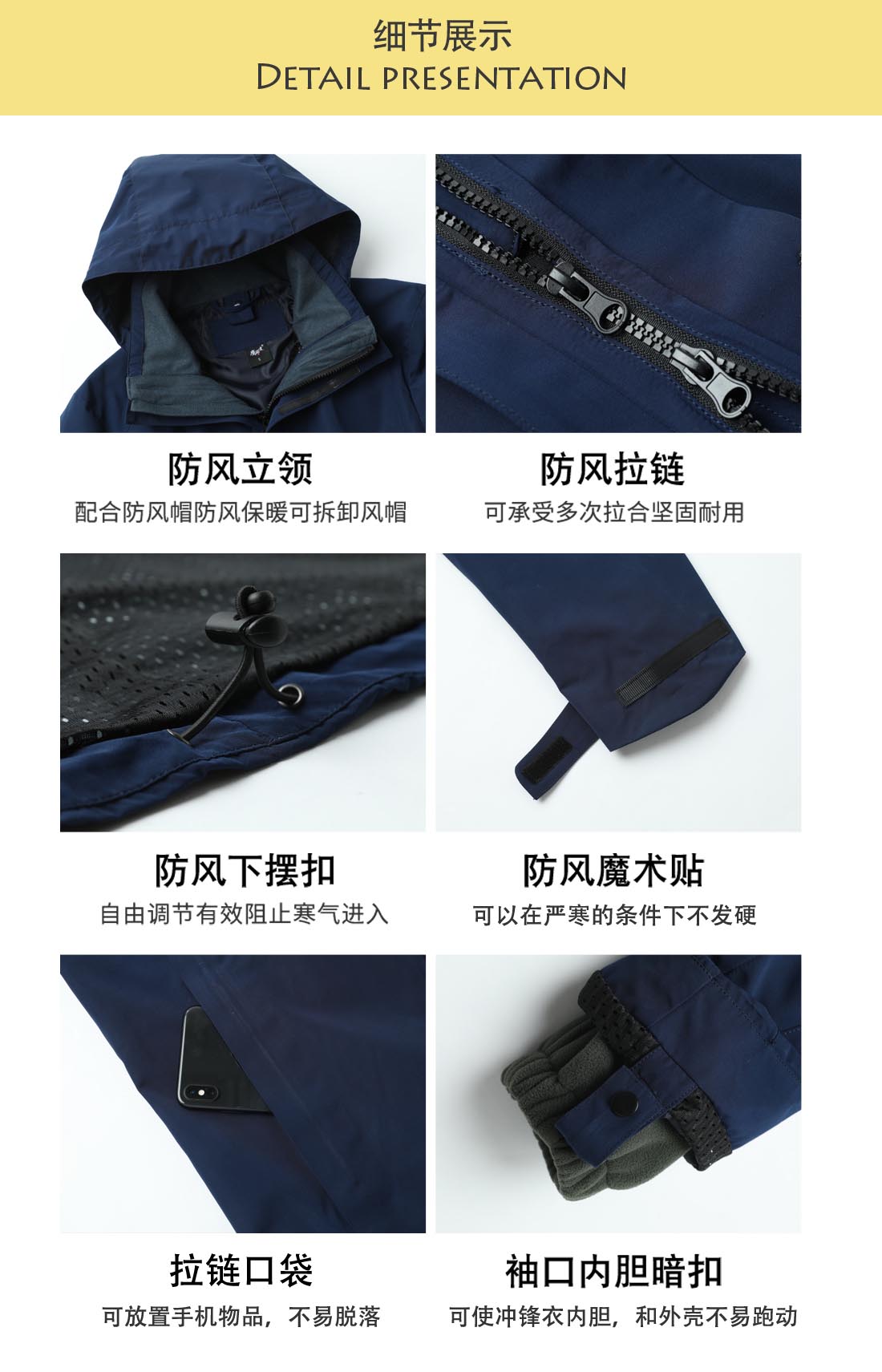 藏蓝色冲锋衣CF1901-6(图5)