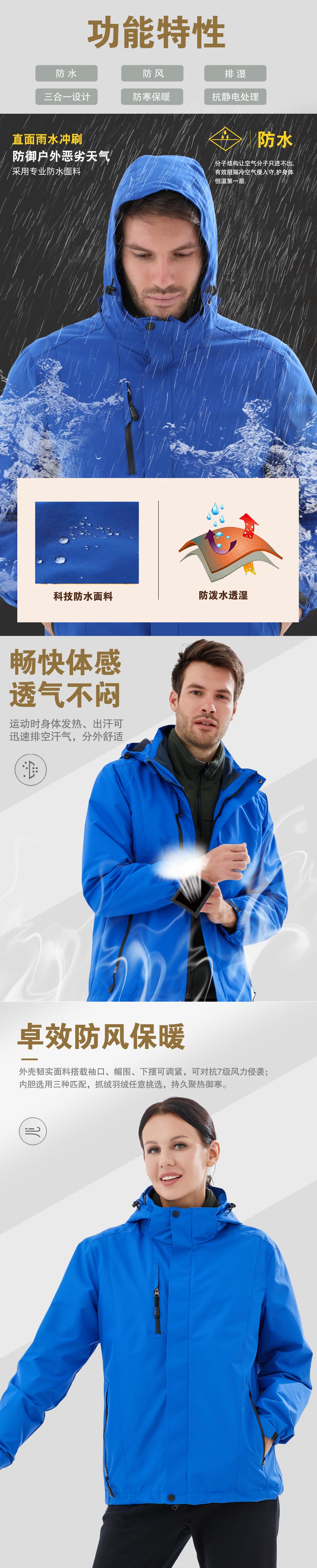 艳蓝色冲锋衣CFY1904-4(图2)