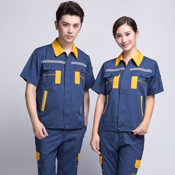 蟹青拼黄色工作服AD09-2 