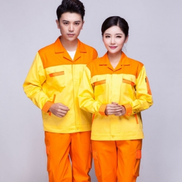  黄色拼橘黄春秋工作服AC03-4 