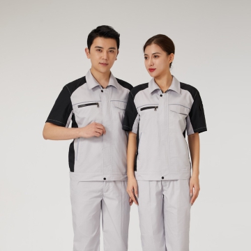 浅灰色短袖工作服AD2206-2