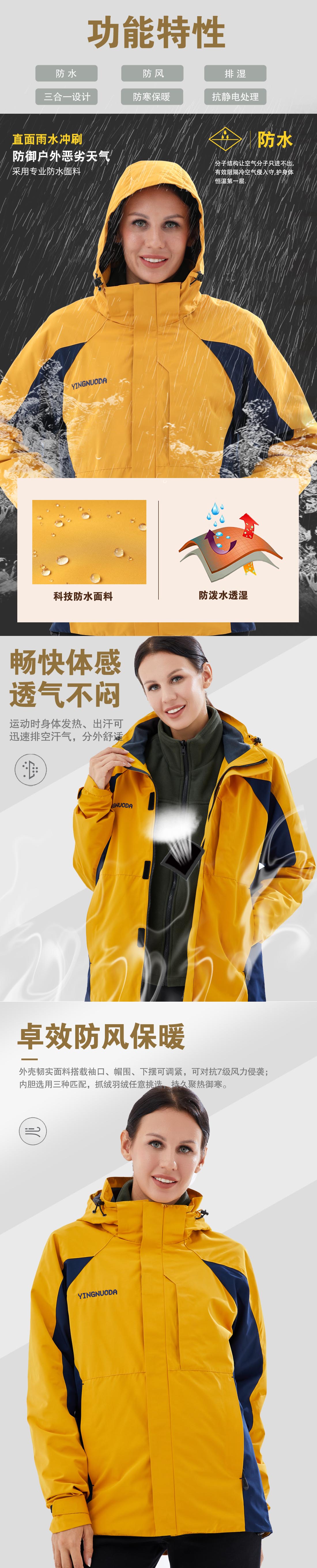 黄色冲锋衣CFY1903-3(图2)