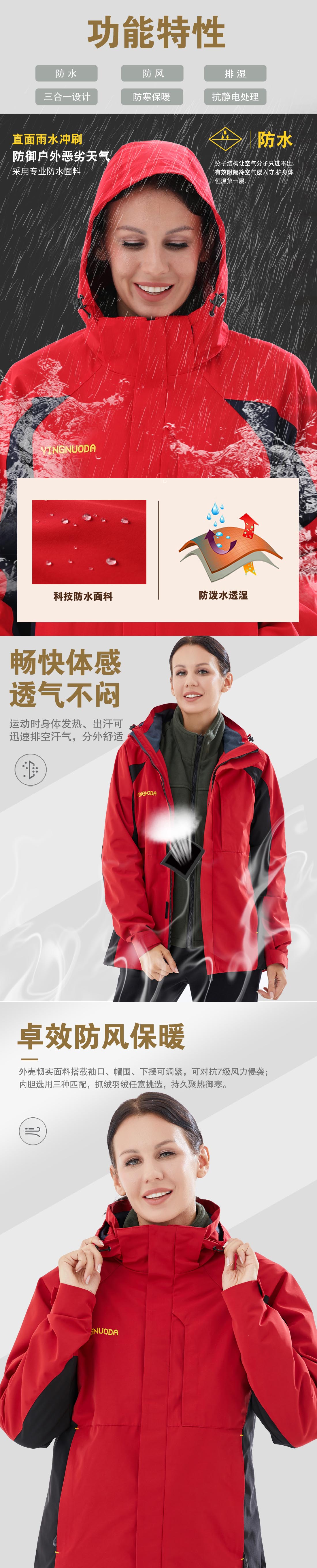 红拼黑色冲锋衣CFY1903-4(图2)