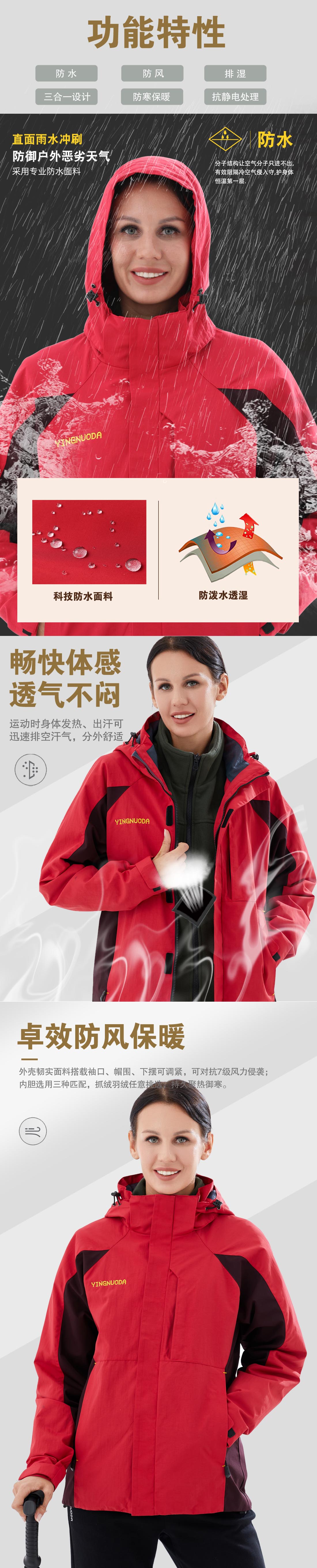 红色冲锋衣CFY1903-6(图2)
