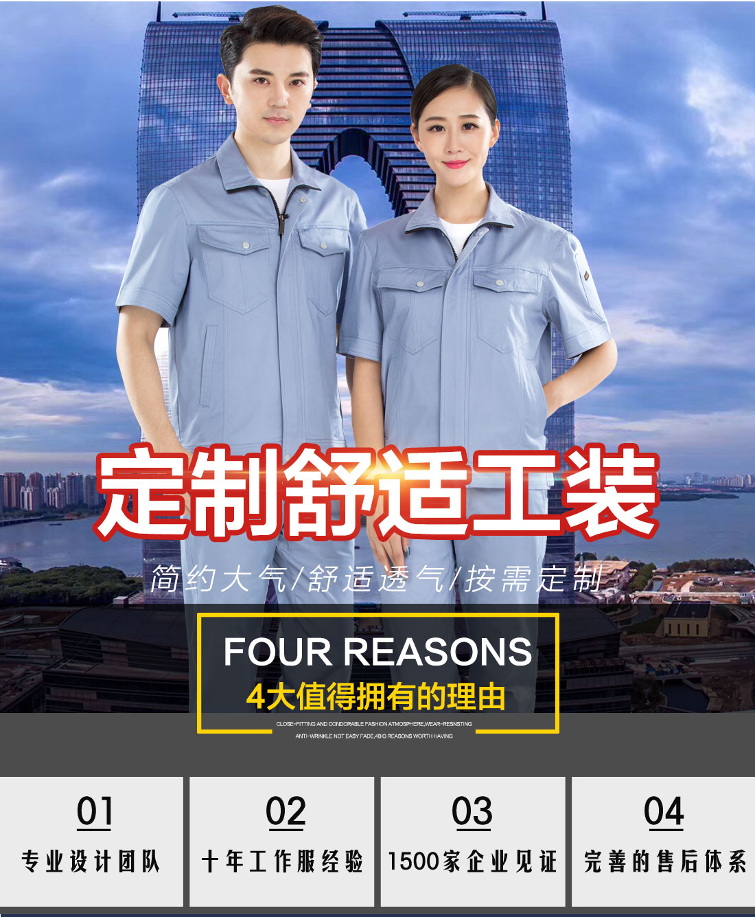 浅海蓝色夏季工作服AD16-3(图1)