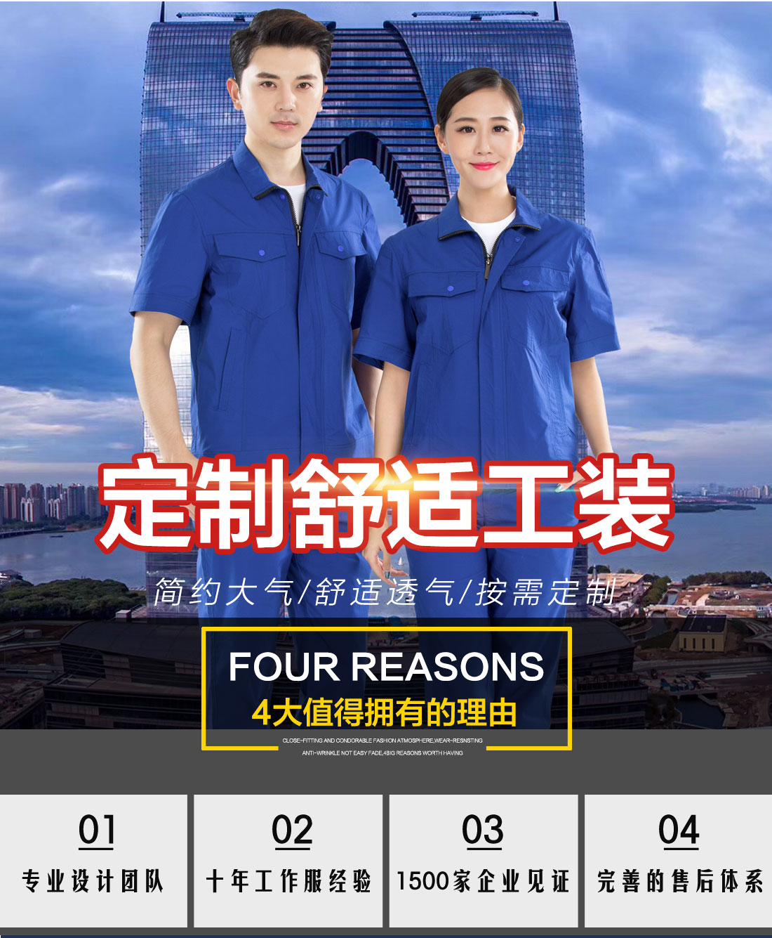 蓝色拉链工作服AD16-4(图1)