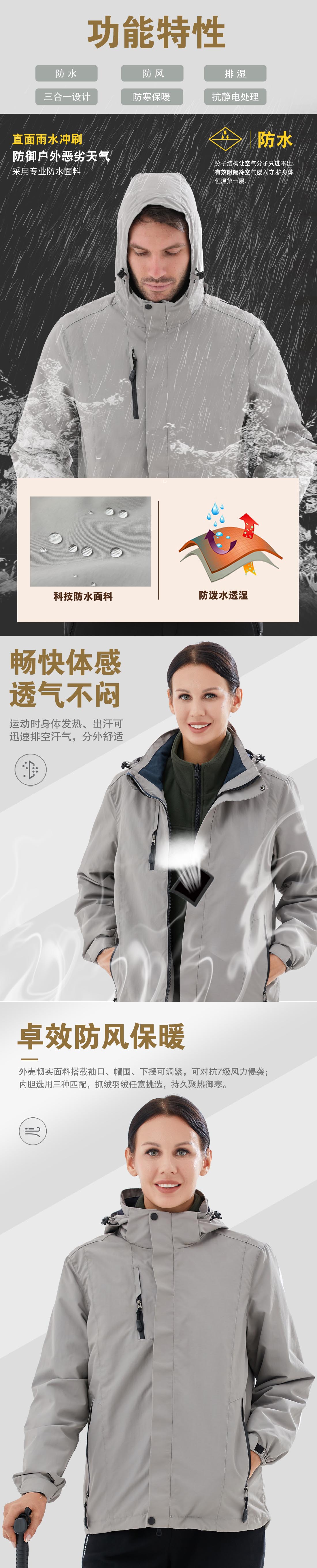 浅灰色冲锋衣CFY1904-1(图2)
